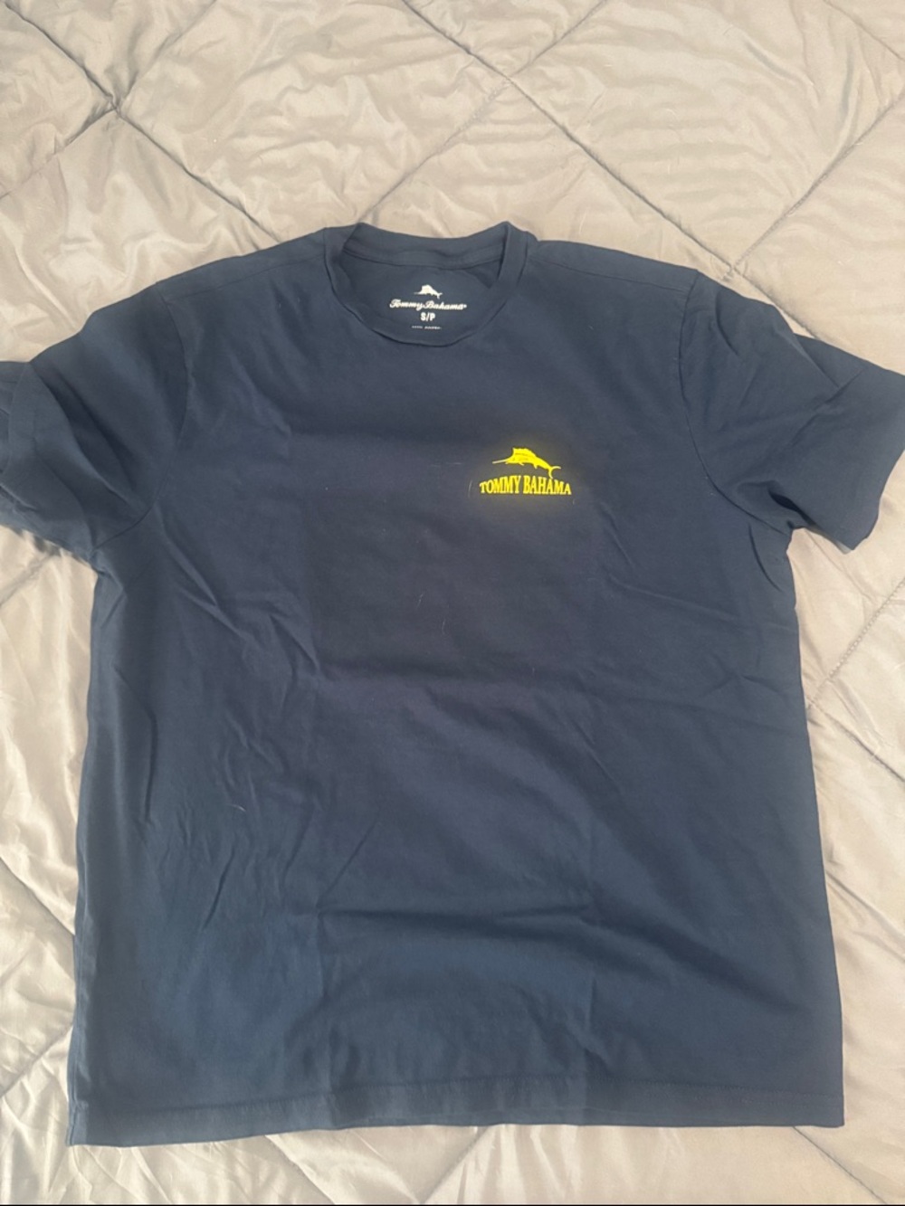 Tommy Bahama Navy Short-Sleeve Tee with Yellow Logo